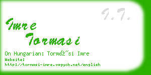 imre tormasi business card